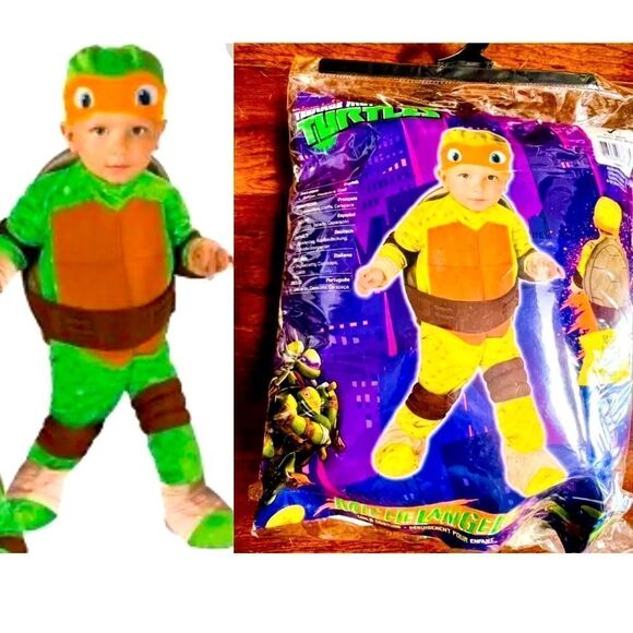NICKELODEON TEENAGE MUTANT NINJA TURTLES MICHELANGLO TODDLER COSTUME 12-18M~NEW - Picture 1 of 4